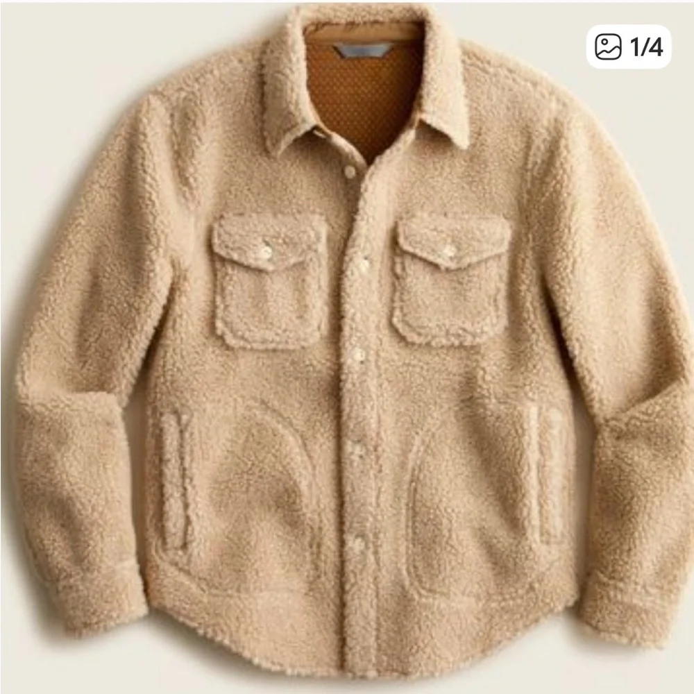 J Crew nordic sherpa fleece button front jacket XL NEW with Tag